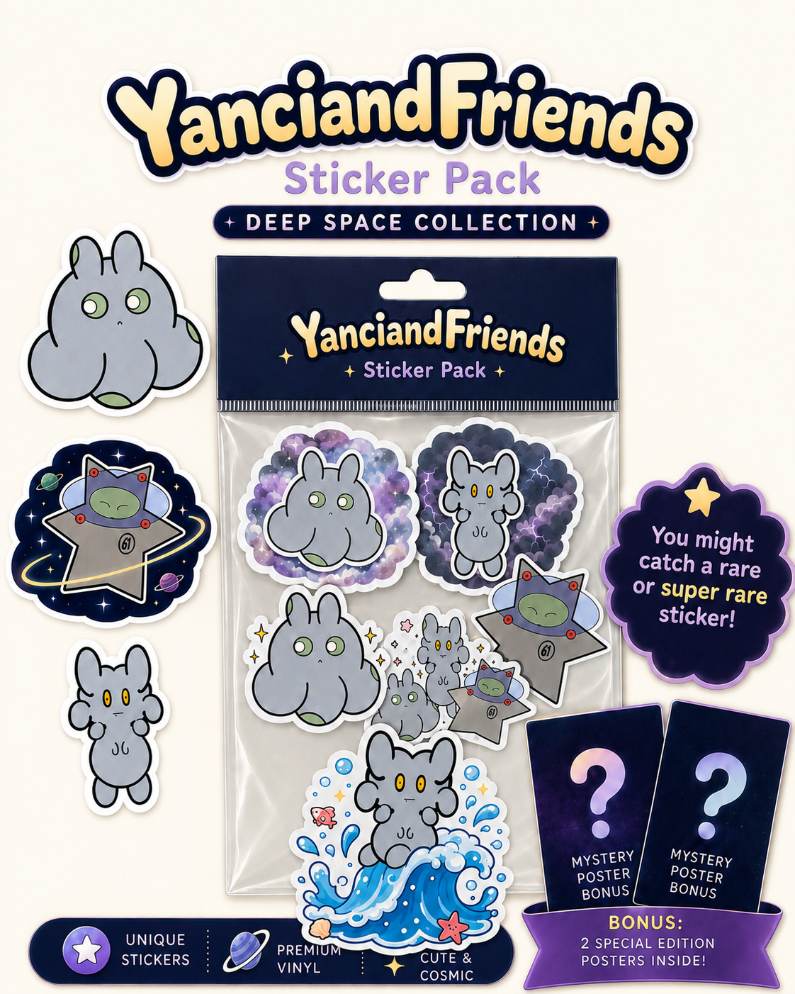 YANCIANDFRIENDS STICKER PACK COLLECTION